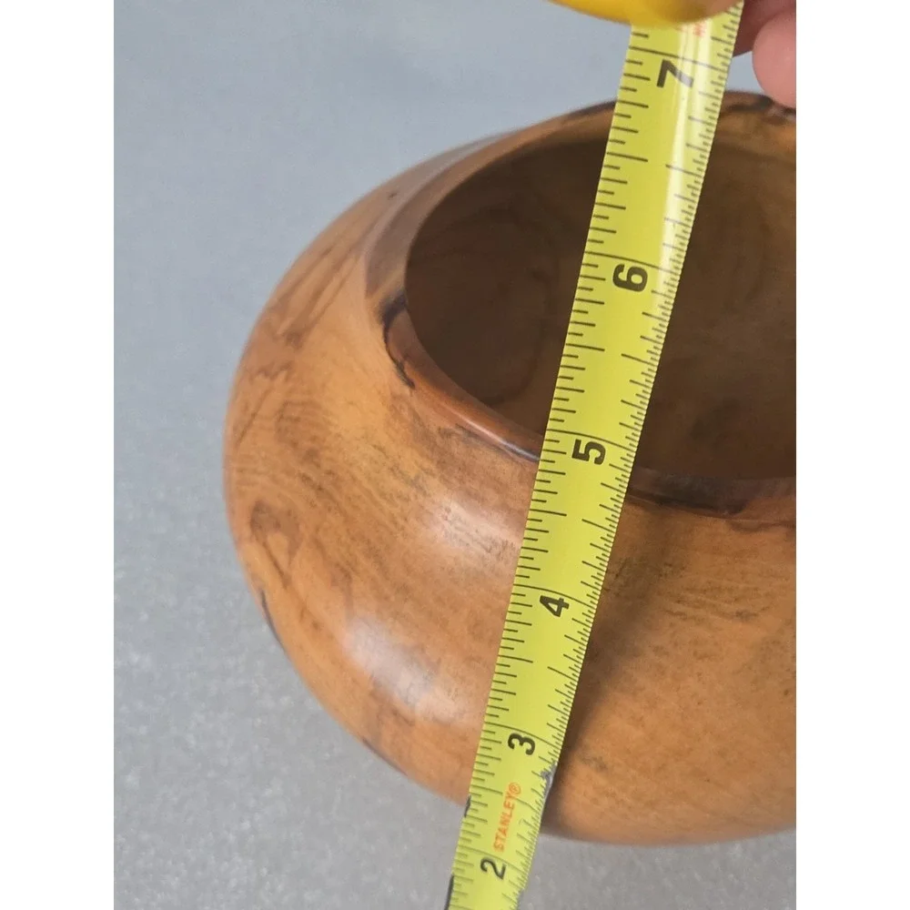 Hand Turned Spalted Maple Wood Bowl Signed